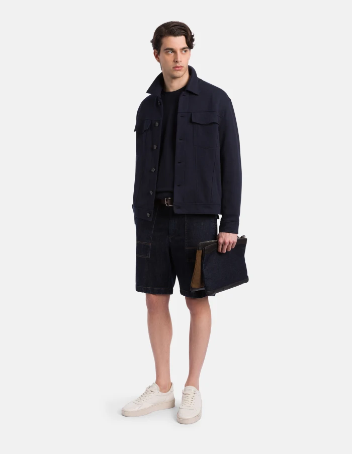 Jannik loose-fit Bermuda shorts in stretch denim