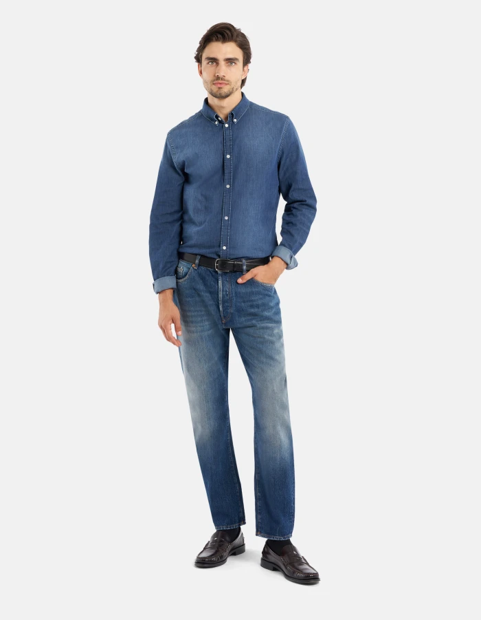 Jeans Cooper loose in denim fisso