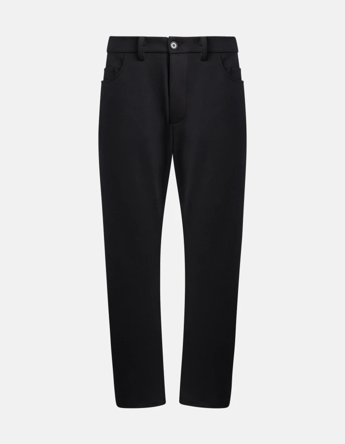 Loose-fit trousers in double cotton