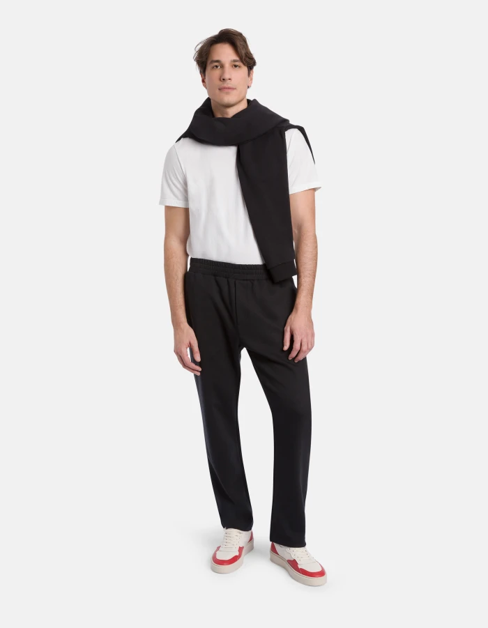 Loose-fit trousers in double cotton