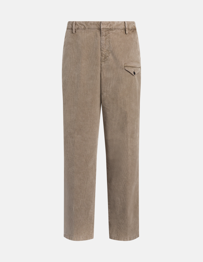 Chase loose-fit stretch velvet trousers