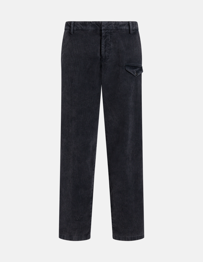 Chase loose-fit stretch velvet trousers