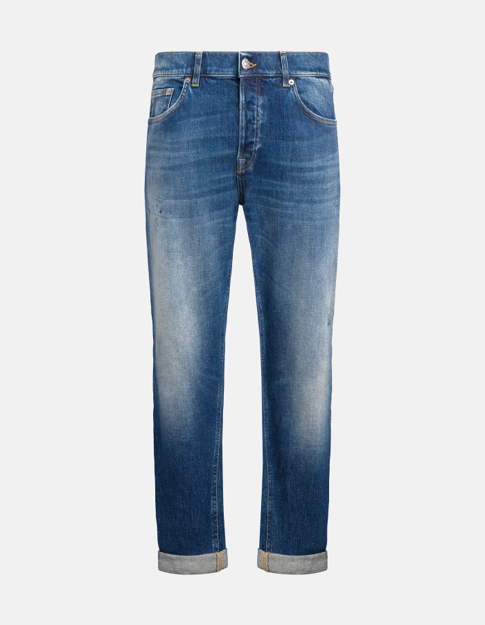 Icon relaxed regular-fit jeans in stretch denim