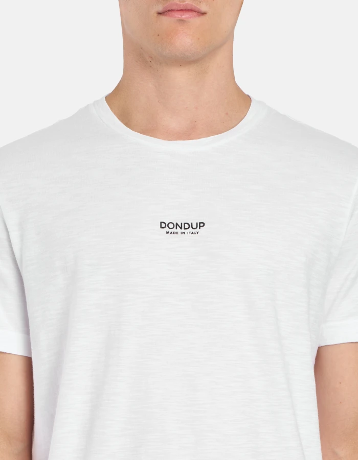 Regular-fit crew-neck T-shirt in slub jersey