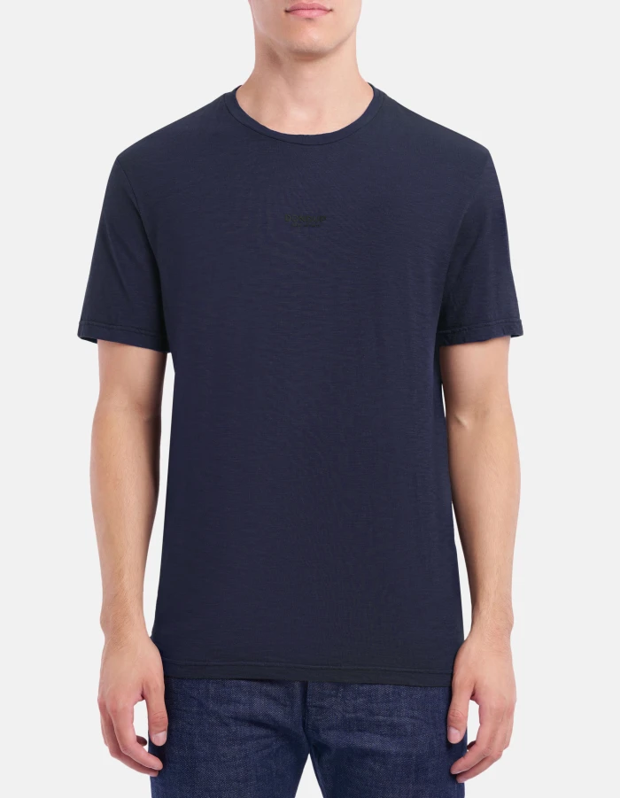 Regular-fit crew-neck T-shirt in slub jersey