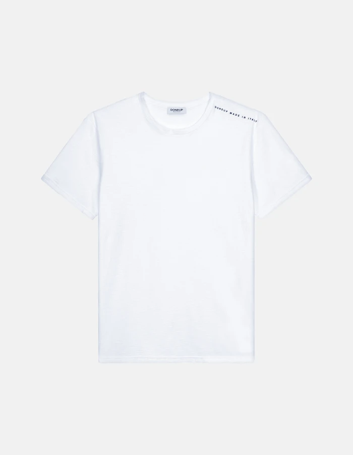 Regular-fit crew-neck T-shirt in slub jersey