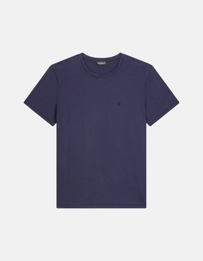 Regular-fit crew-neck T-shirt in slub jersey