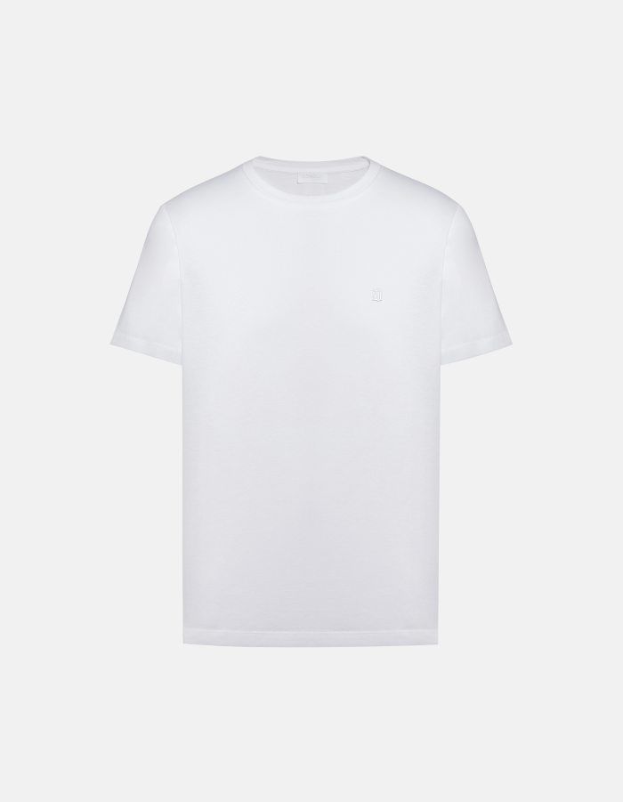 Regular-fit crew neck T-shirt in cotton jersey