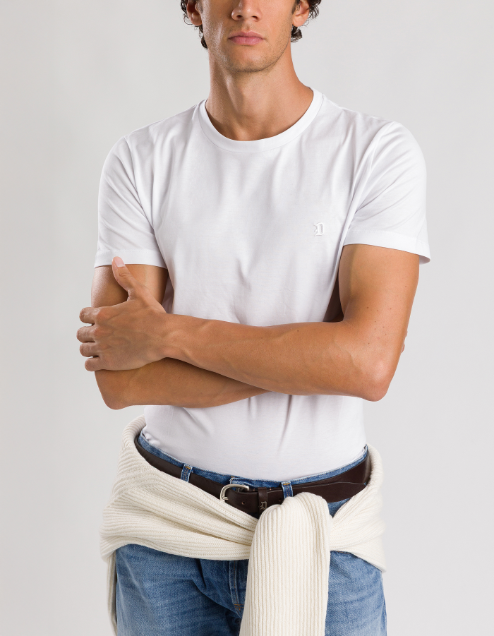 Regular-fit crew neck T-shirt in cotton jersey