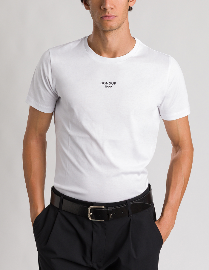 Regular-fit crew neck T-shirt in cotton jersey