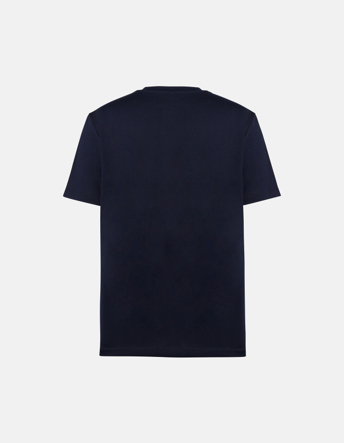 T-Shirt mit Rundhalsausschnitt in normaler Passform aus Baumwolljersey