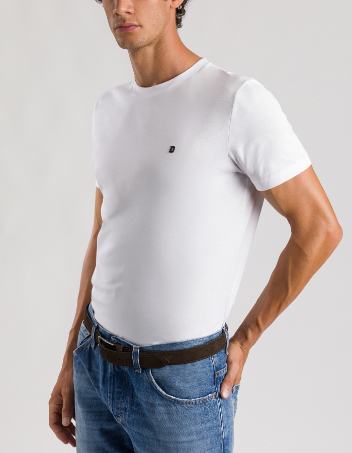 Regular-fit crew neck T-shirt in cotton jersey