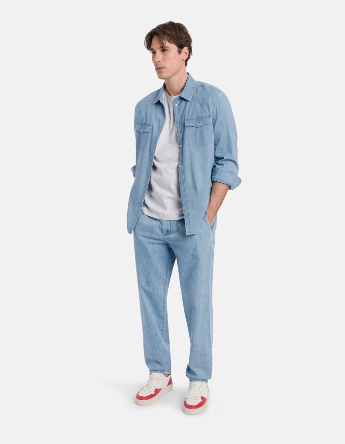 Regular-fit crew-neck T-shirt in jersey