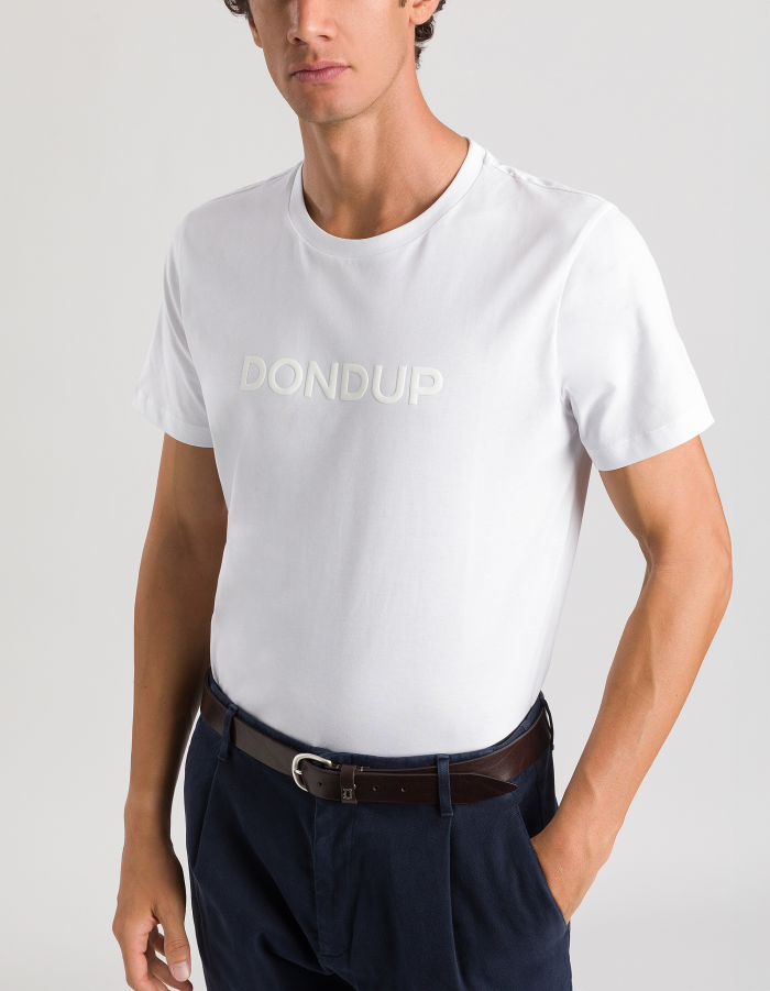 Regular-fit crew neck T-shirt in cotton jersey