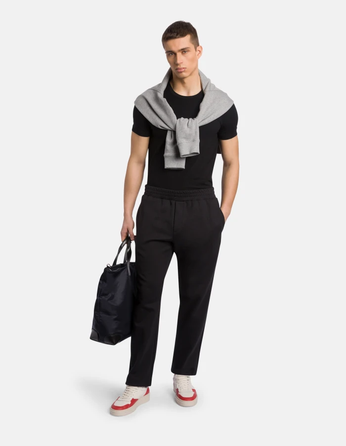 Slim-fit crew-neck T-shirt in stretch jersey