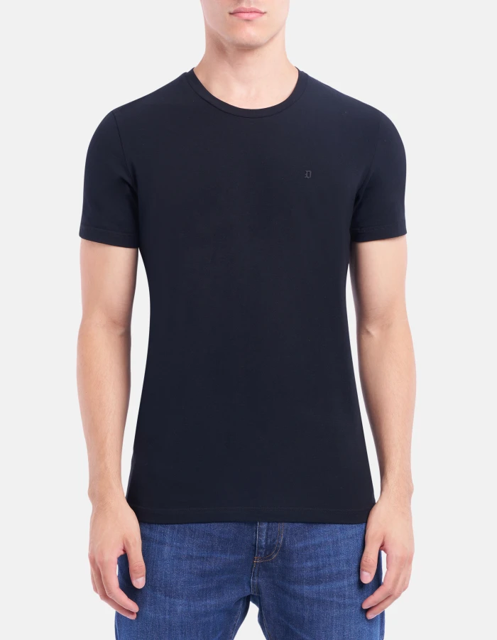 Slim-fit crew-neck T-shirt in stretch jersey
