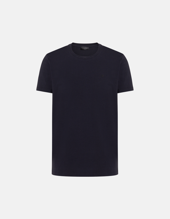 Slim-fit crew-neck T-shirt in stretch jersey