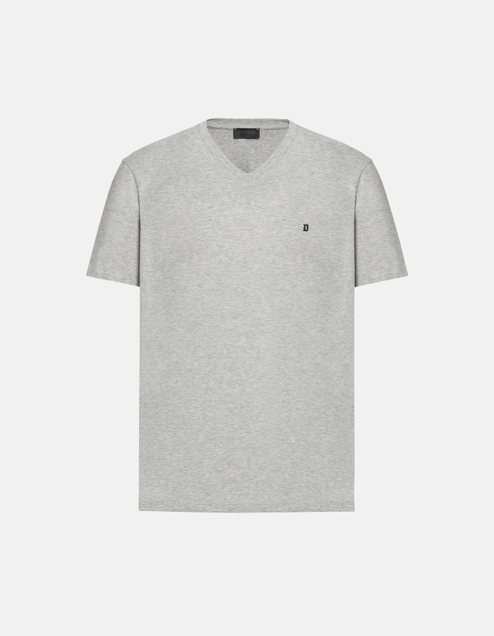 T-shirt scollo V slim in jersey stretch