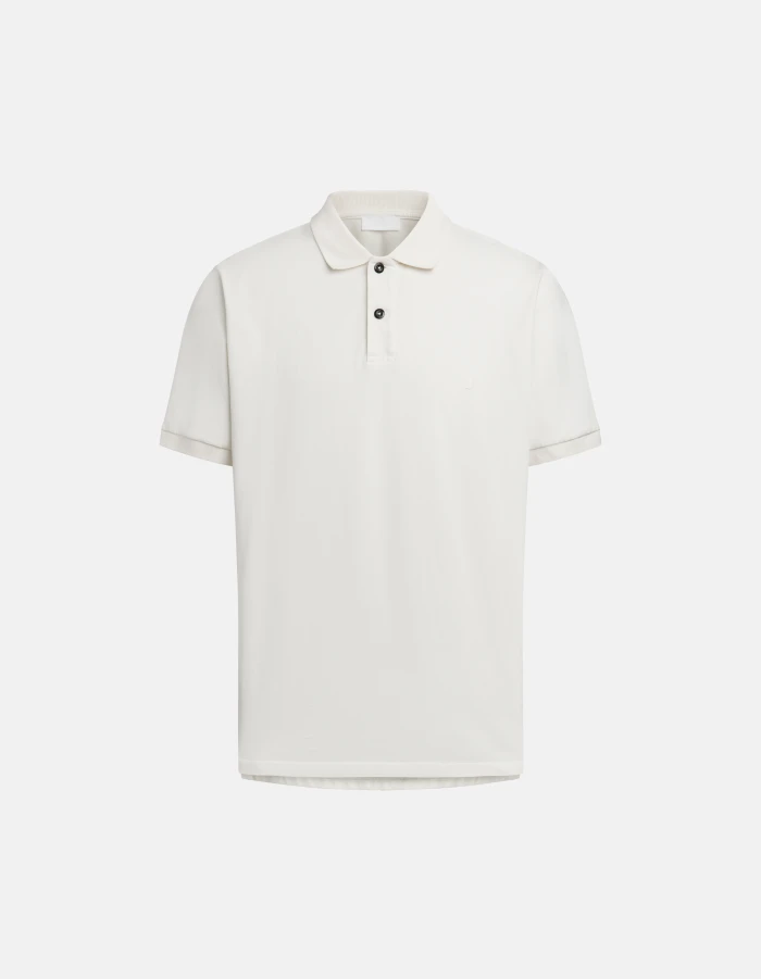 Regular-fit polo shirt in cotton and nylon