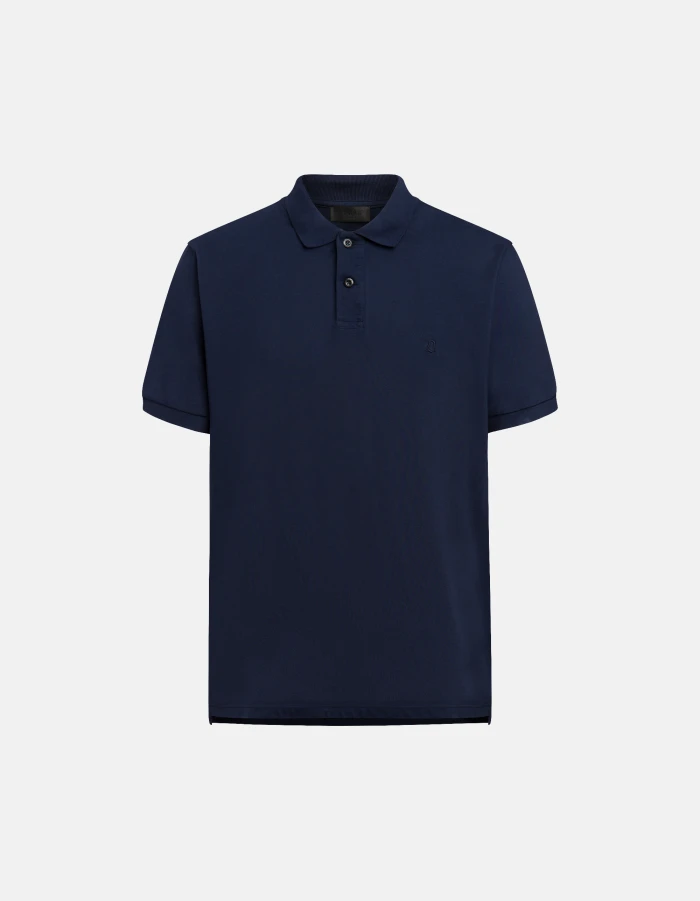 Regular-fit polo shirt in cotton and nylon