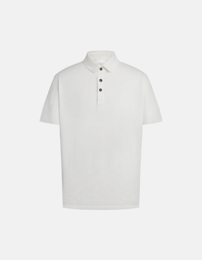 Regular-fit polo shirt in jersey slub