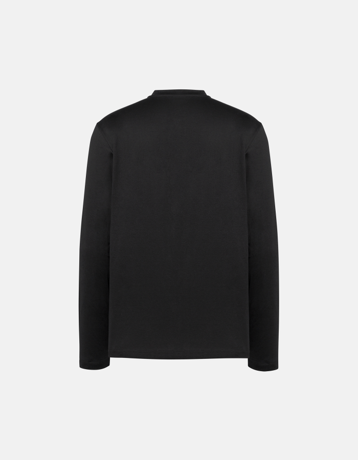 Regular-fit Henley top in cotton jersey