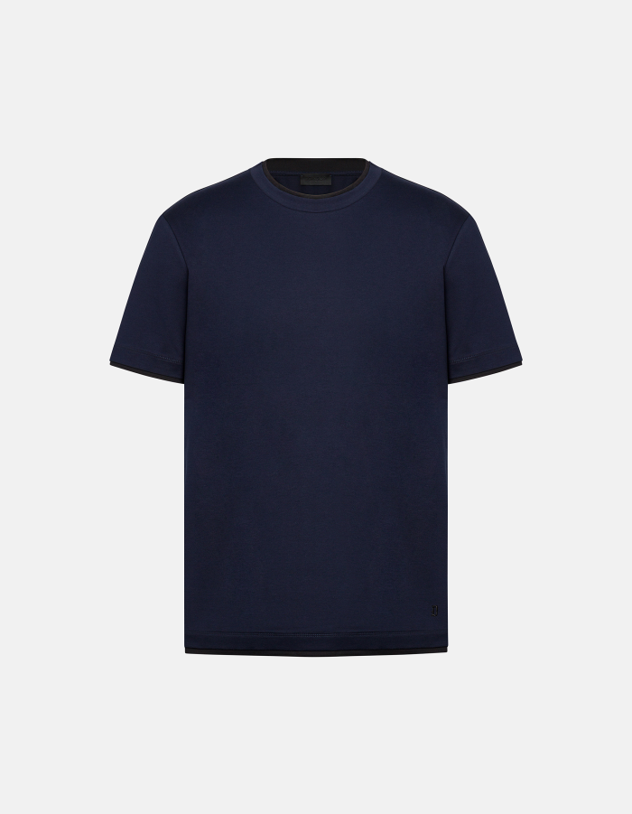 Regular-fit crew neck T-shirt in cotton jersey