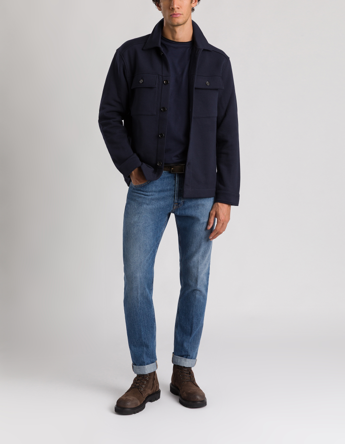 Regular-fit crew neck T-shirt in cotton jersey
