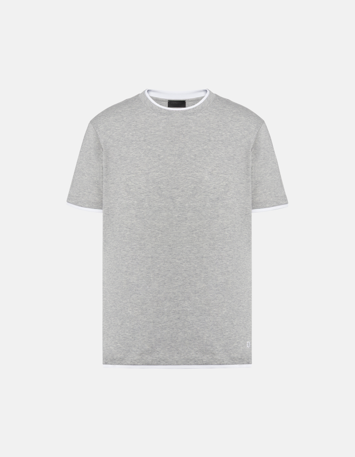 Regular-fit crew neck T-shirt in cotton jersey