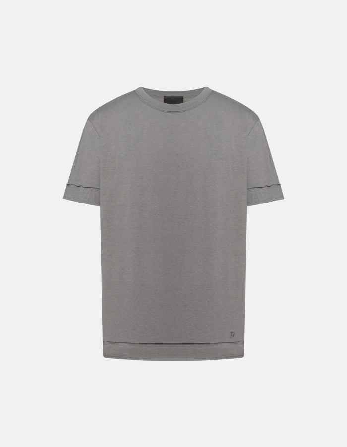 Rundhals-T-Shirt in normaler Passform aus Baumwolle und Kaschmir