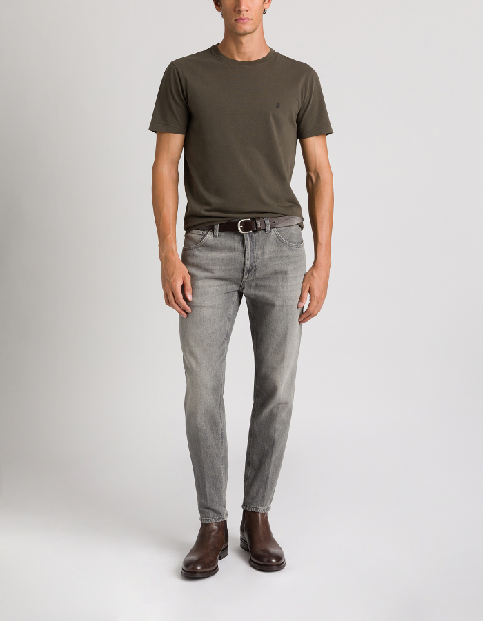 Regular-fit crew neck T-shirt in cotton jersey