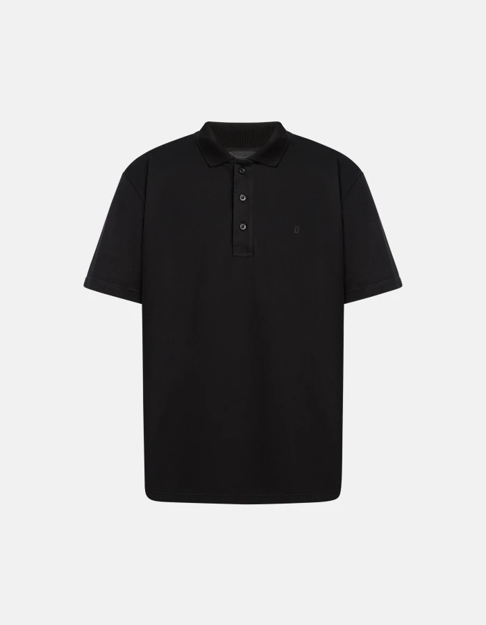 Oversized polo shirt in heavyweight jersey