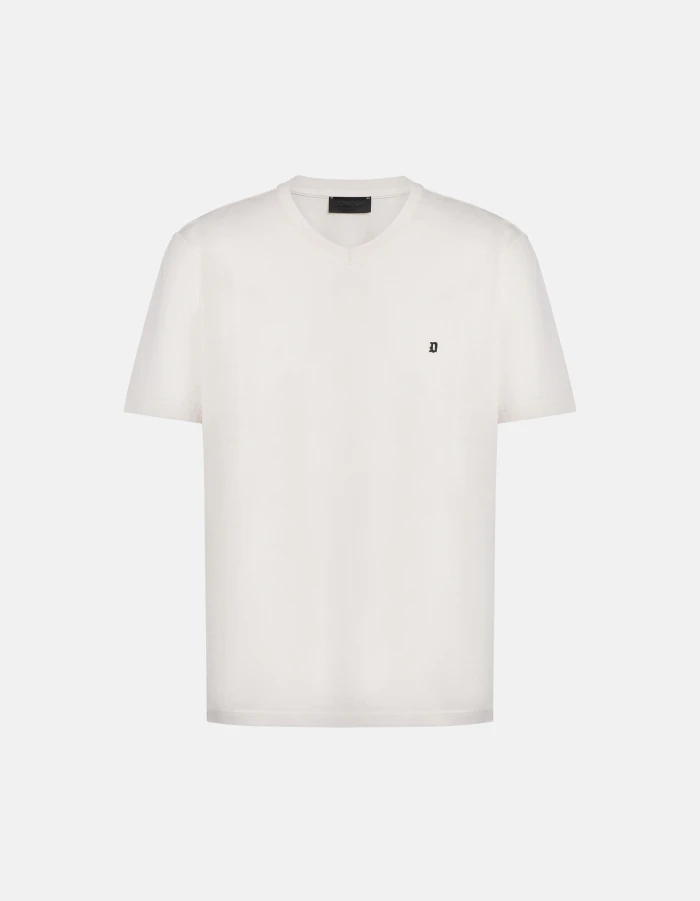 T-shirt scollo V regular in jersey