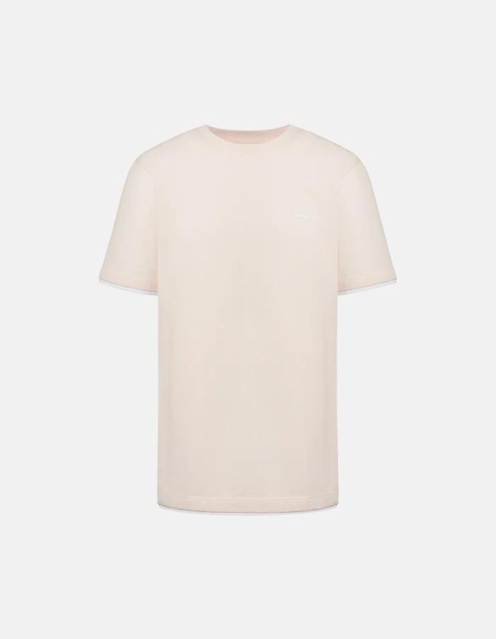 Regular-Fit T-Shirt aus zweifarbigem Piqué mit Rundhalsausschnitt