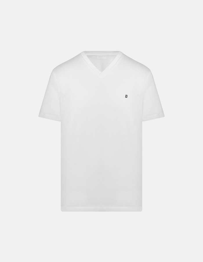Regular-fit V-neck T-shirt in cotton jersey