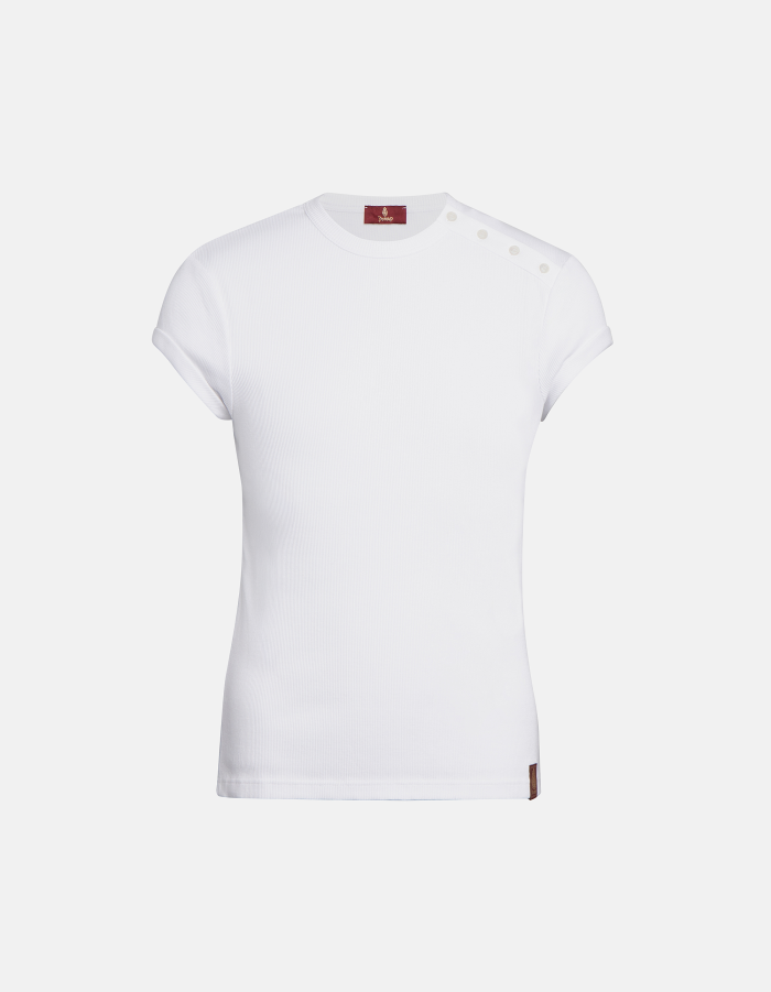 T-shirt in costina di cotone