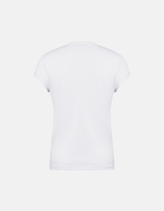 T-shirt in costina di cotone