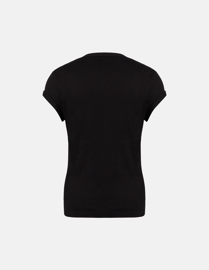 T-shirt in costina di cotone