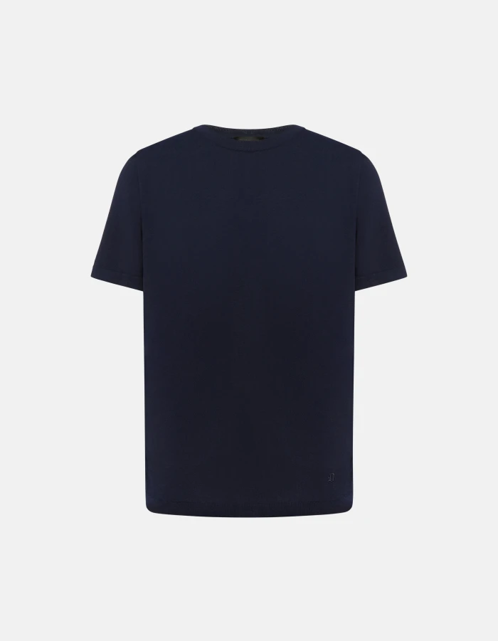 Regular-fit crew-neck T-shirt in cotton crepe