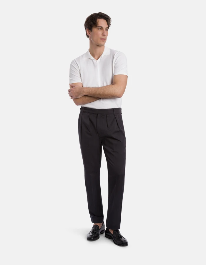 Regular-fit polo shirt in cotton crepe