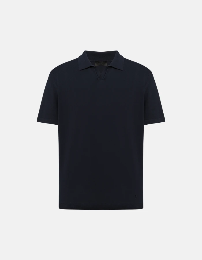 Regular-fit polo shirt in cotton crepe