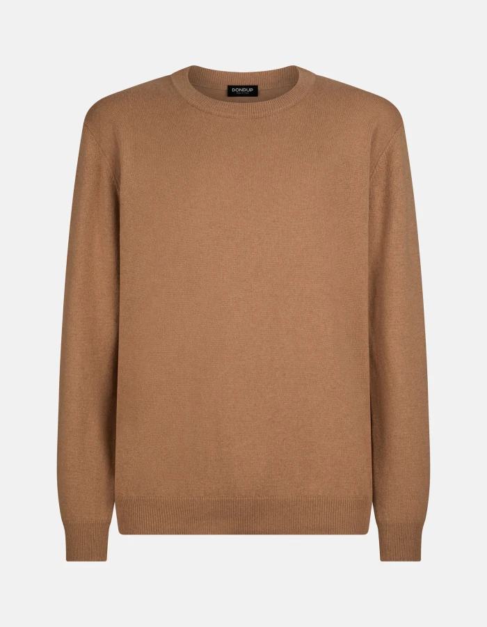 Maglia girocollo regular in cashmere e seta