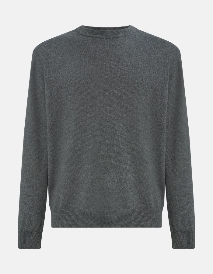 Maglia girocollo regular in cashmere e seta