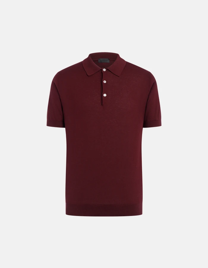 Regular-fit polo shirt in silk and cotton