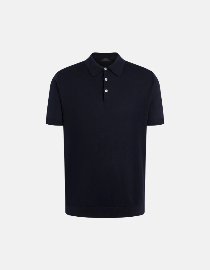 Regular-fit polo shirt in silk and cotton