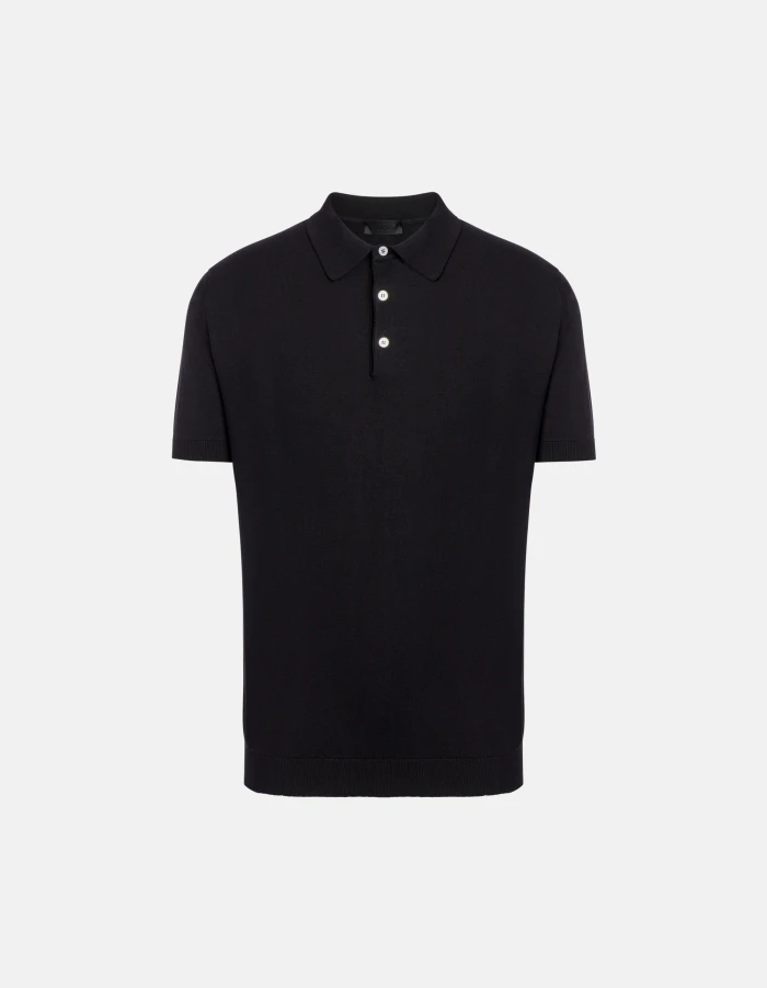 Regular-fit polo shirt in silk and cotton