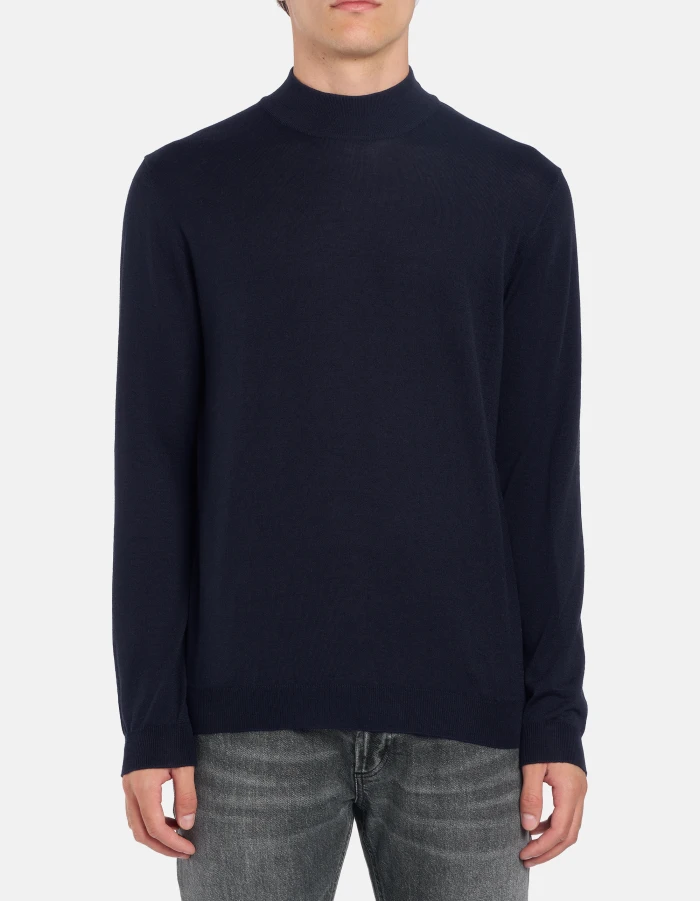 Maglia dolcevita regular in lana e cotone