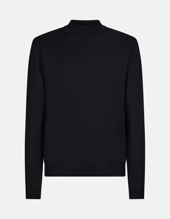 Maglia dolcevita regular in lana e cotone