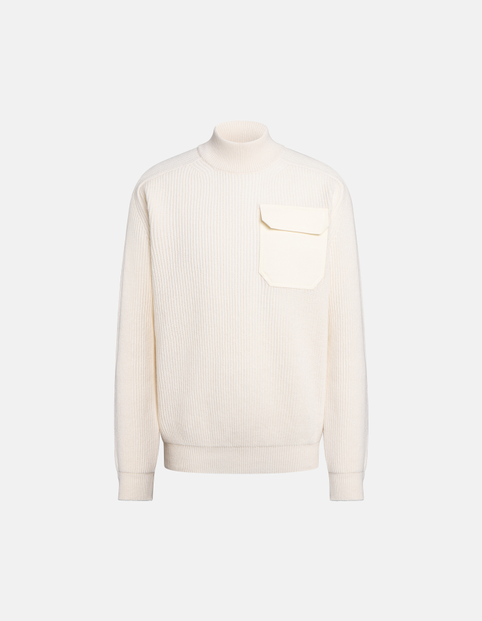 Maglia dolcevita regular in costa inglese