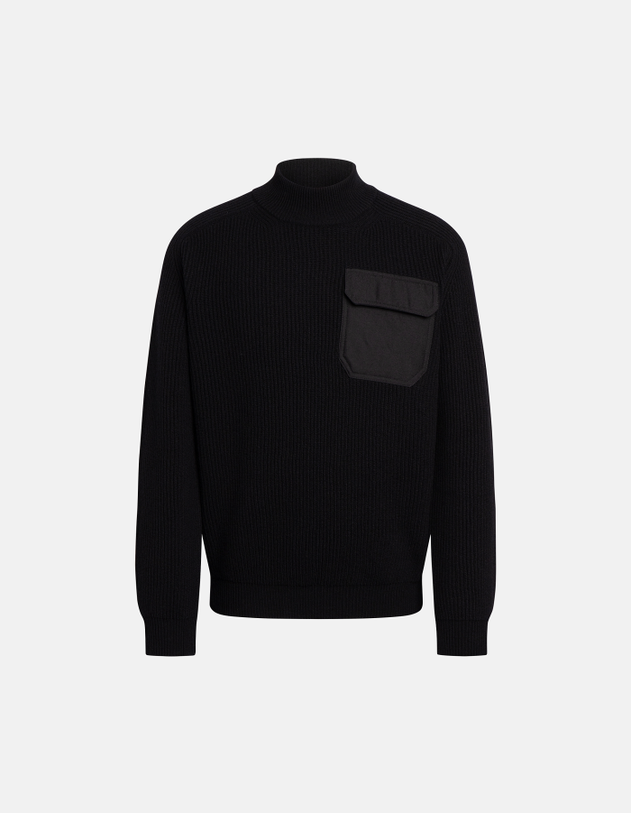 Maglia dolcevita regular in costa inglese